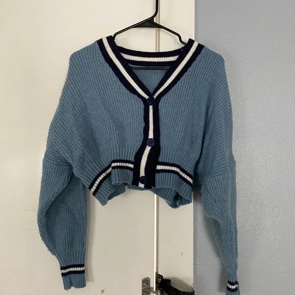 YesStyle Sweaters Yesstyle Dute Contrast Trim Cardigan Poshmark